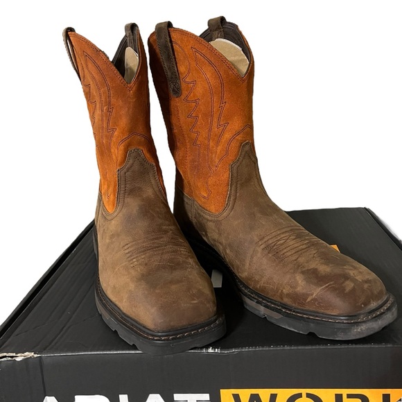 Ariat Men’s Groundbreaker Steel Toe Brown/ Ember Electrical Hazard Size 13 Wide - Picture 2 of 9